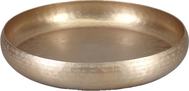 Dekorativna posoda OSCAR, aluminij, barva šampanjec, 37x37x6 cm