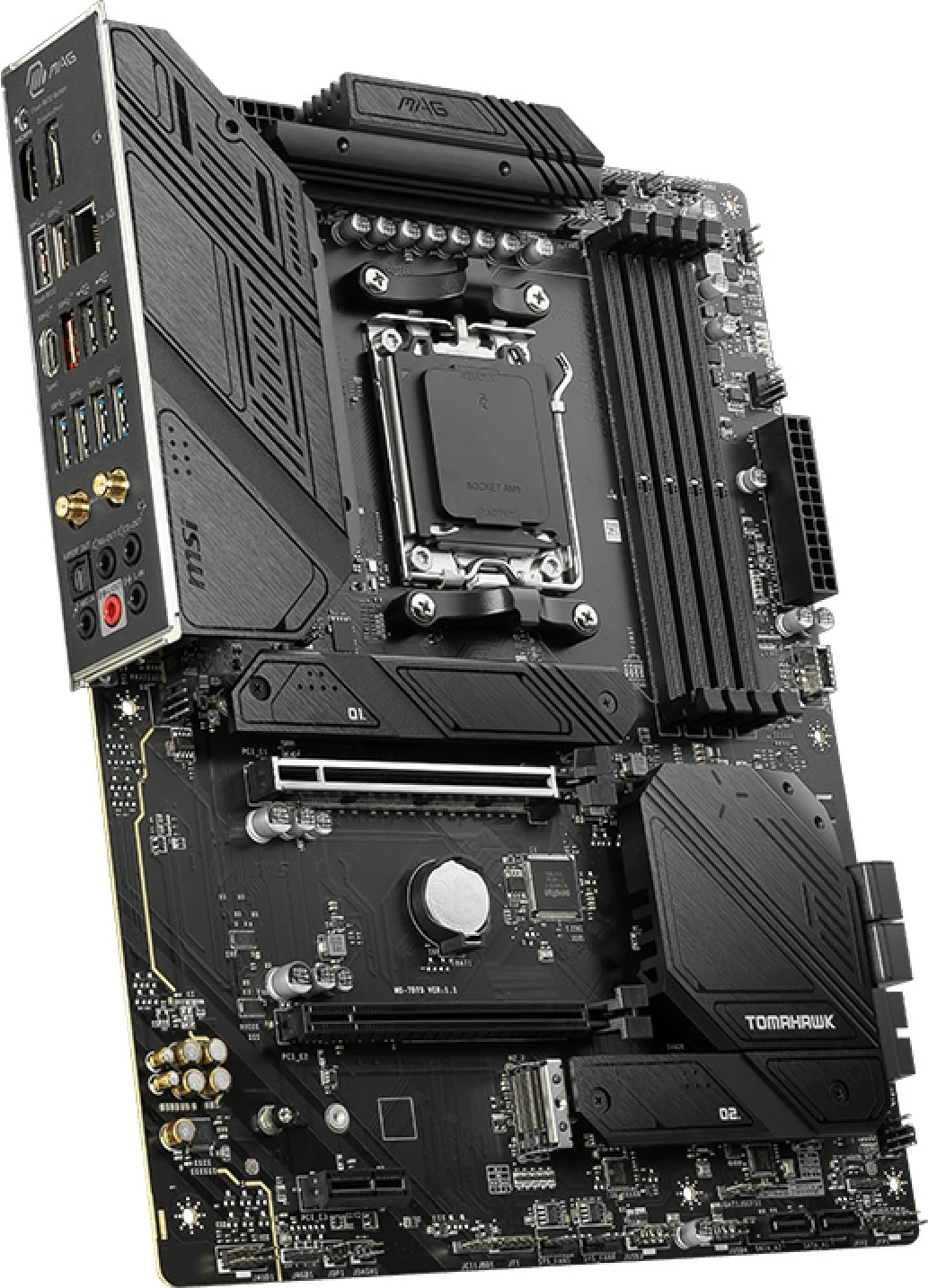 Plošča za matično ploščo MSI MAG B650 Tomahawk WIFI, AMD, Socket AM5, DDR5, 128 GB, črna