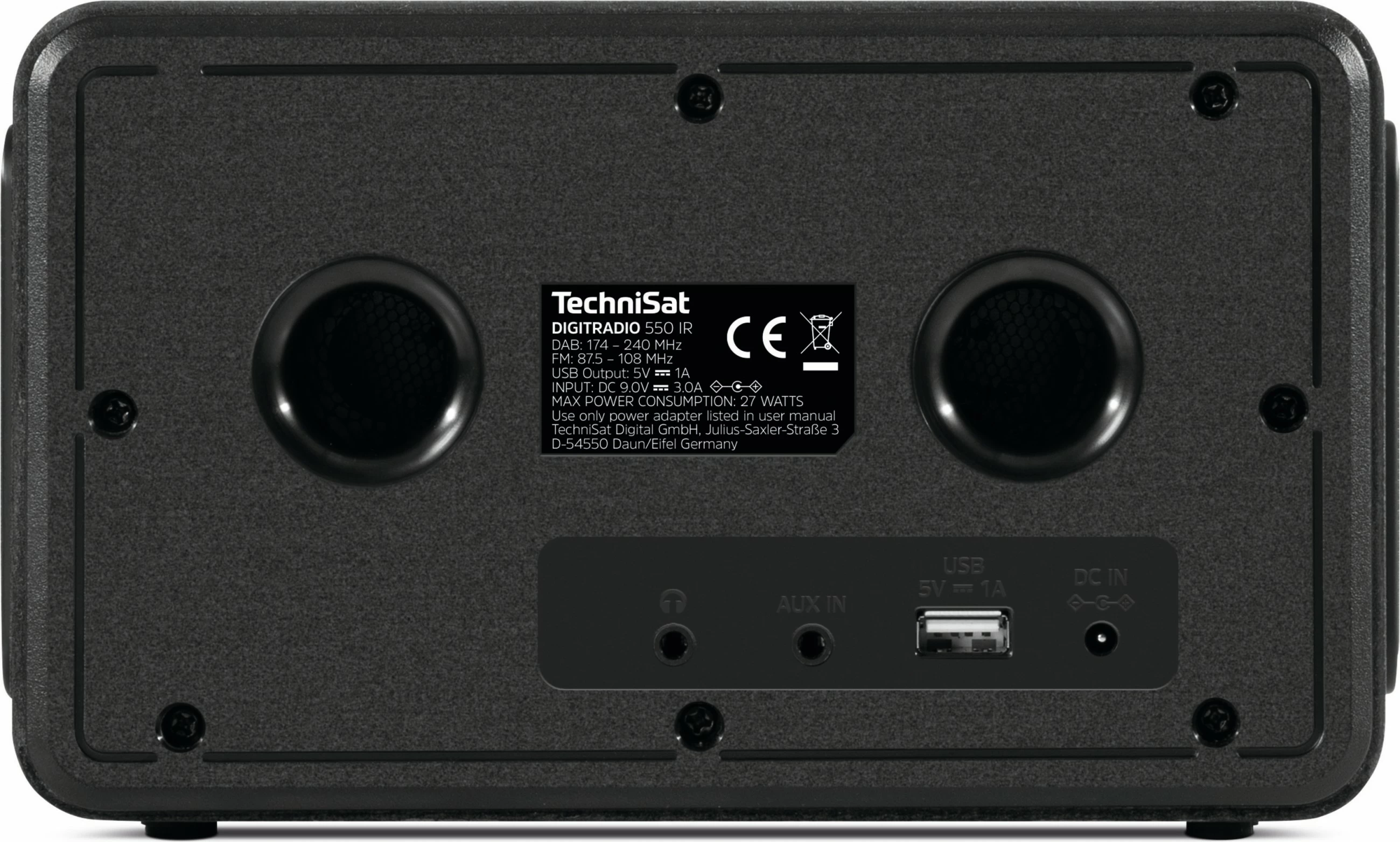 Digitalni radio TechniSat DigitRadio 550 IR, internetni radio, DAB+, FM, črn