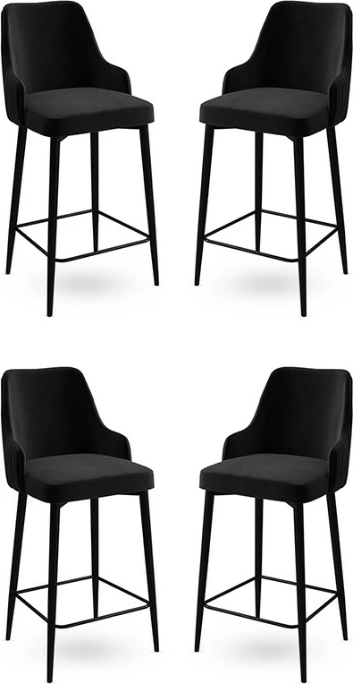 Set barskih stolov (4 kosi), Hanah Home Enox, črn