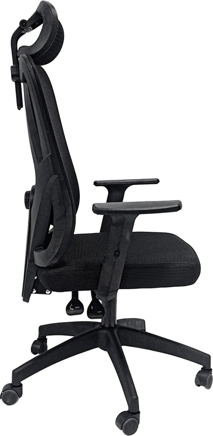 Pisaniški stol MEXER črna mreža-črna kovinska osnova-nylon okvir 60x49x130Hcm