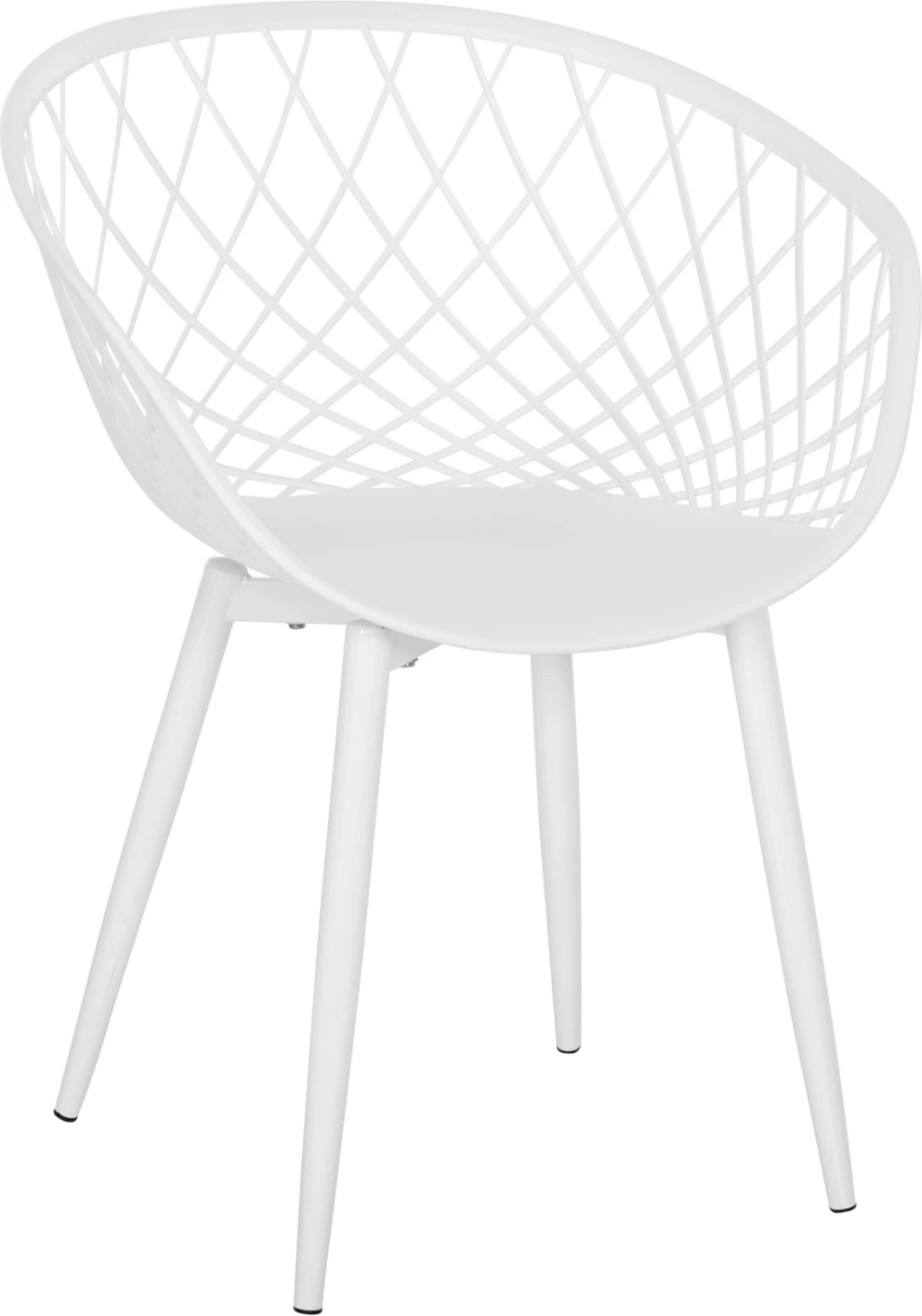 Fotelj ARIADNE FH8001.31 bel polipropilen-bela kovinska noga 62x54x81Hcm, set 4 kosov