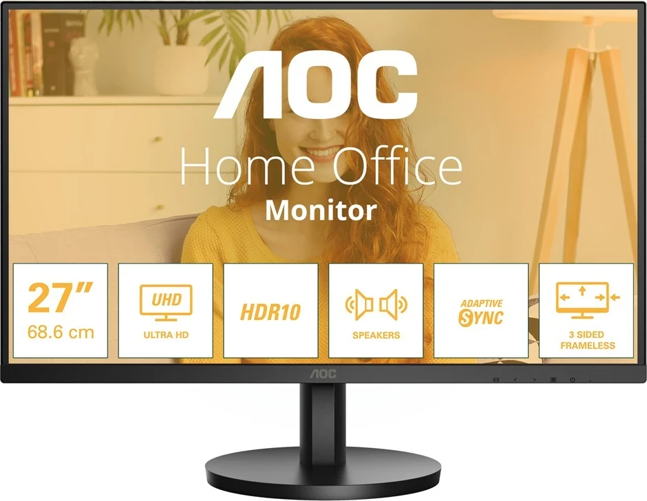 27" 4K Ultra HD monitor, LCD, črn AOC U27B3A