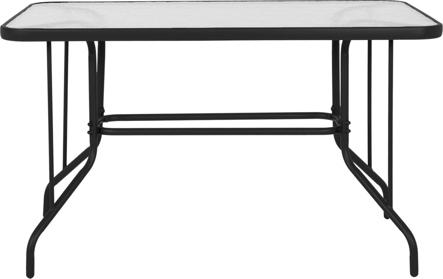 Zunanja kovinska miza ADAM FH5679.01 siva z ojačanim steklenim vrhom 120Χ70Χ71Hcm
