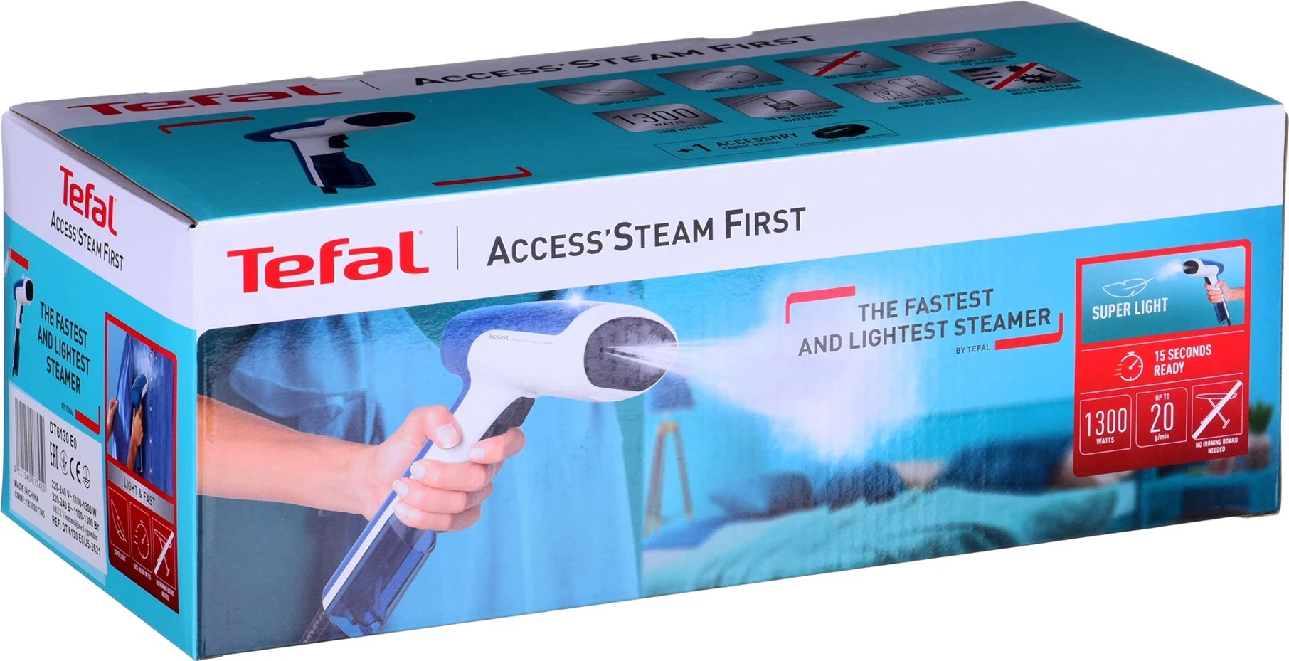 Ročni parni likalnik Tefal DT613, 1300 W, bel in moder