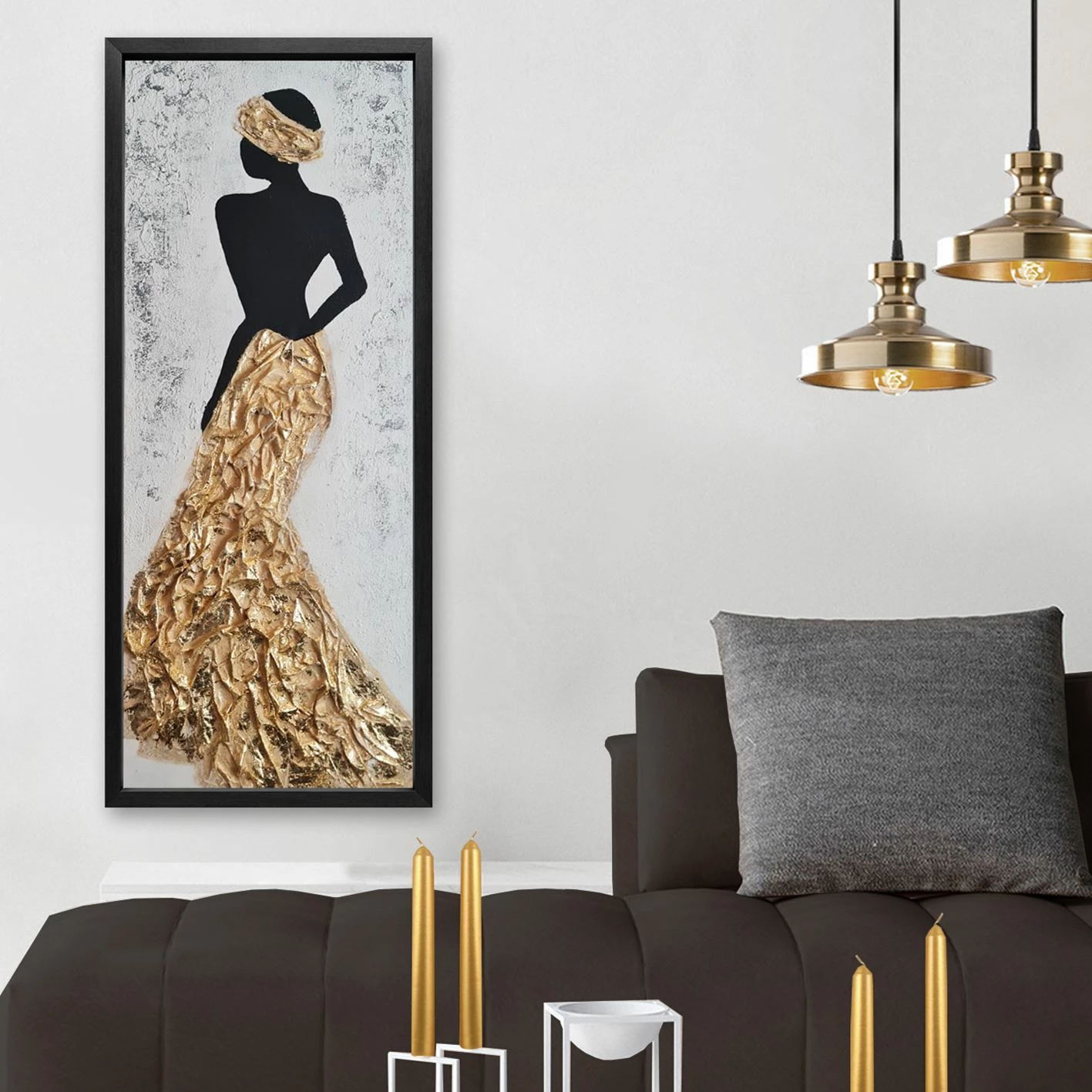 Dekorativna oljna slika, Wallity SCOPG8977 - 50120, večbarvna, 52 x 122 cm