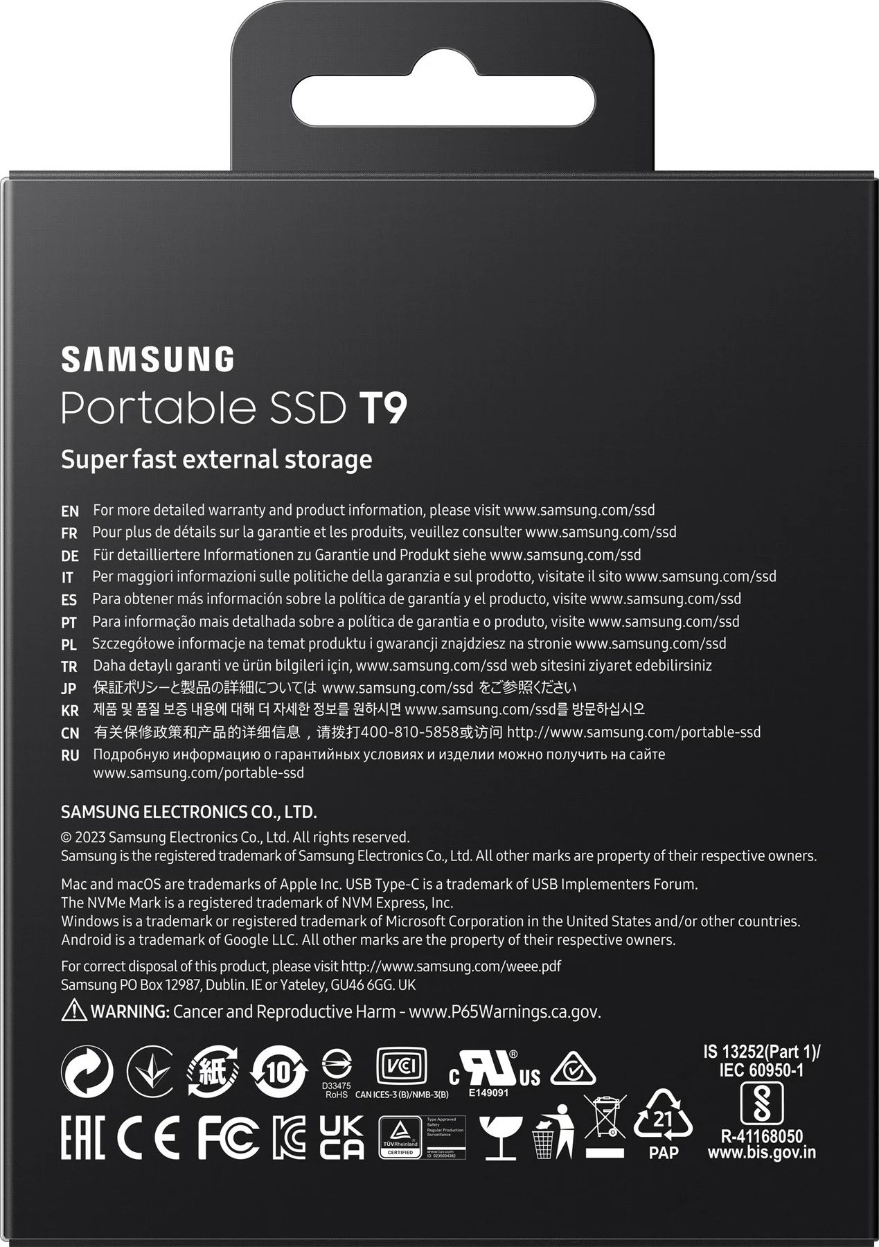 Zunanji SSD, 2 TB, USB Type-C, 3.2 Gen 2, črn — Samsung MU-PG2T0B