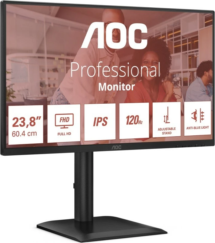 Monitor IPS 23,8'' 120 Hz FHD, AOC 24E4U, črn