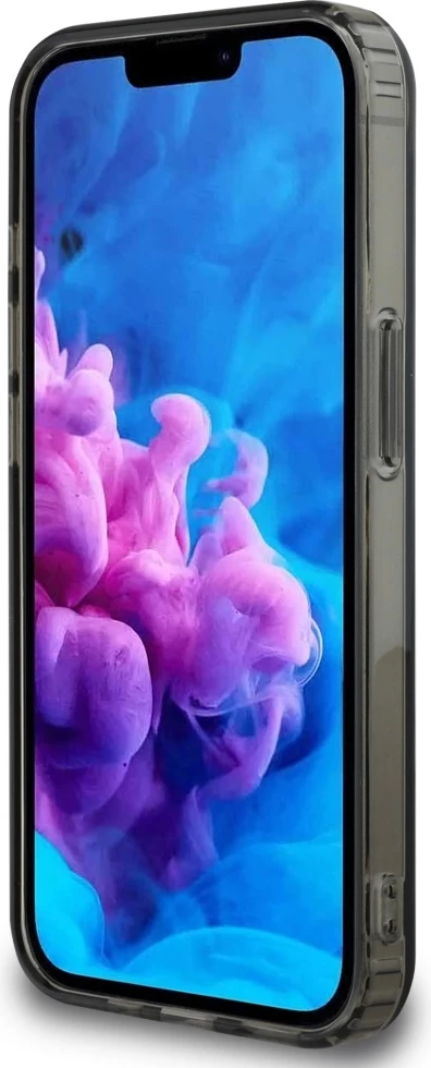 Zaščitni ovoj z belim krogom BMW IML MagSafe za iPhone 16e, črn