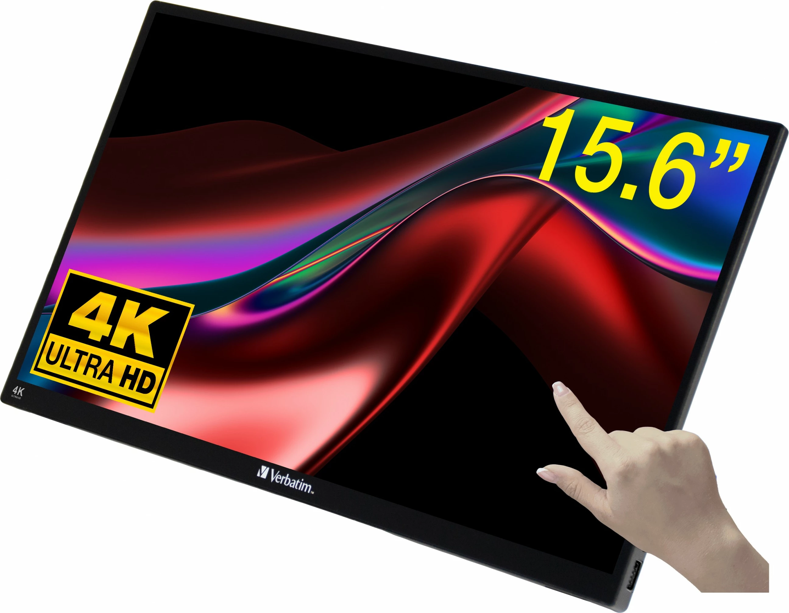 Dotikalen prenosni zaslon 15,6'' 4K Ultra HD, USB-C, HDMI, črn — Verbatim