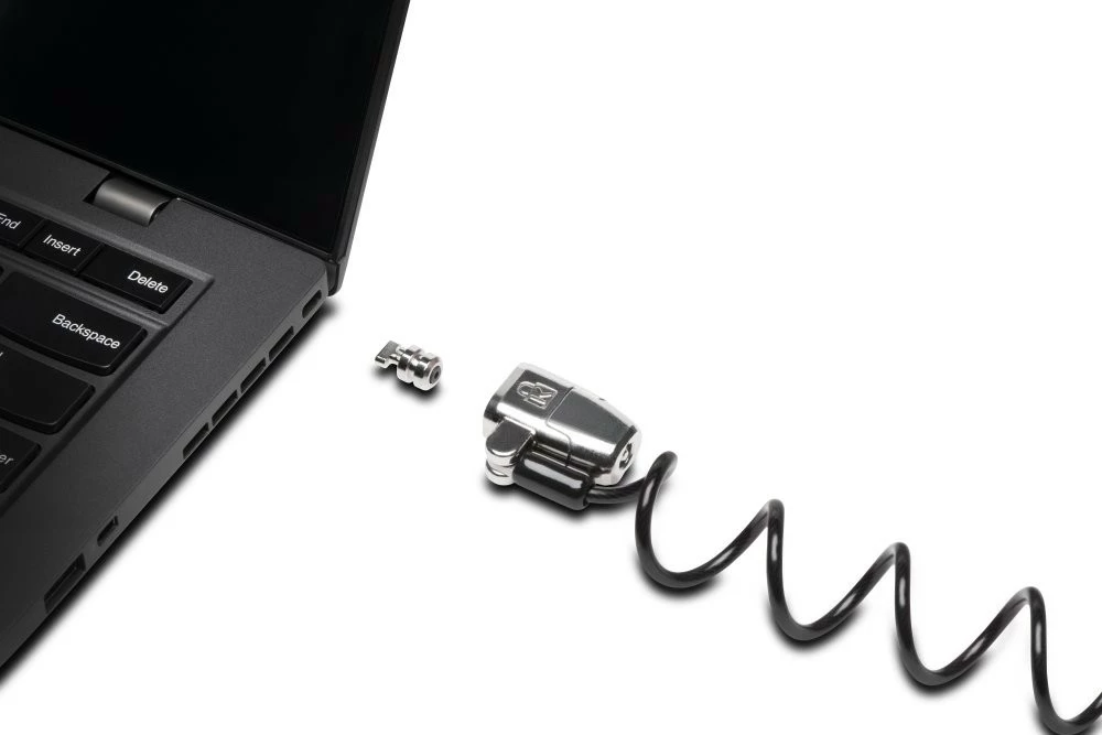 Varnostni kabel za prenosnik Kensington ClickSafe 2.0, 1,8 m, s ključem, črn/kovinski