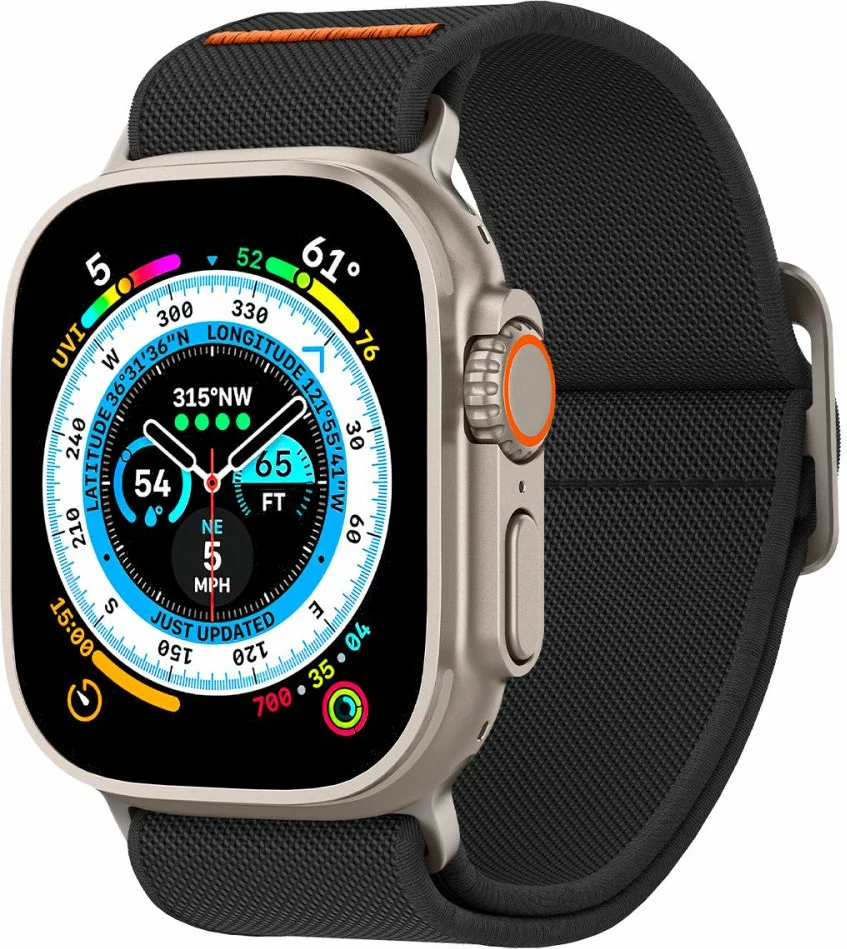 Pašček za Apple Watch Spigen Fit Lite Ultra (42/44/45/49 mm), črn