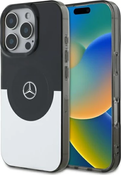 Ovitek Double Layer BiColor MagSafe za iPhone 16 Pro, srebrn, Mercedes