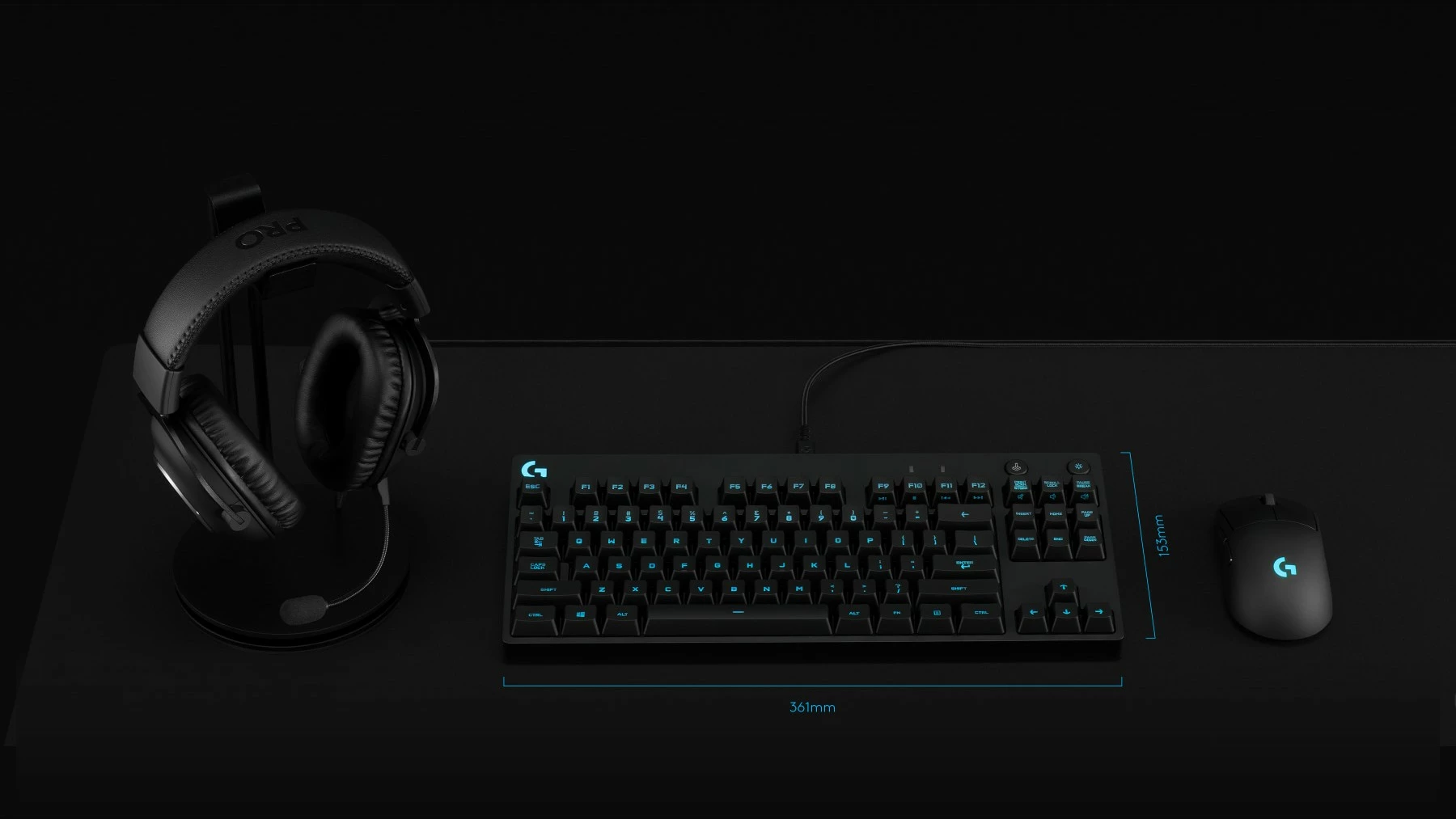 Mehančna tipkovnica Logitech G PRO, Tenkeyless, RGB LED, črna