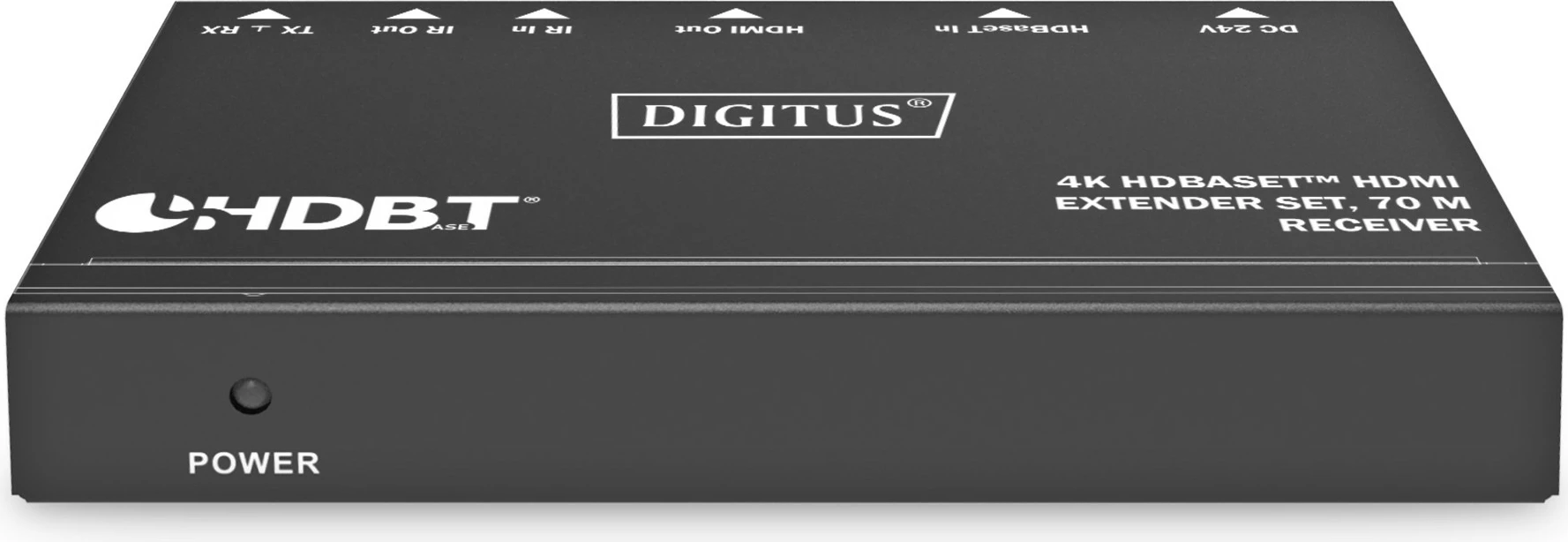 HDMI extender 4K HDBaseT, 70 m, oddajnik in sprejemnik Digitus, črn