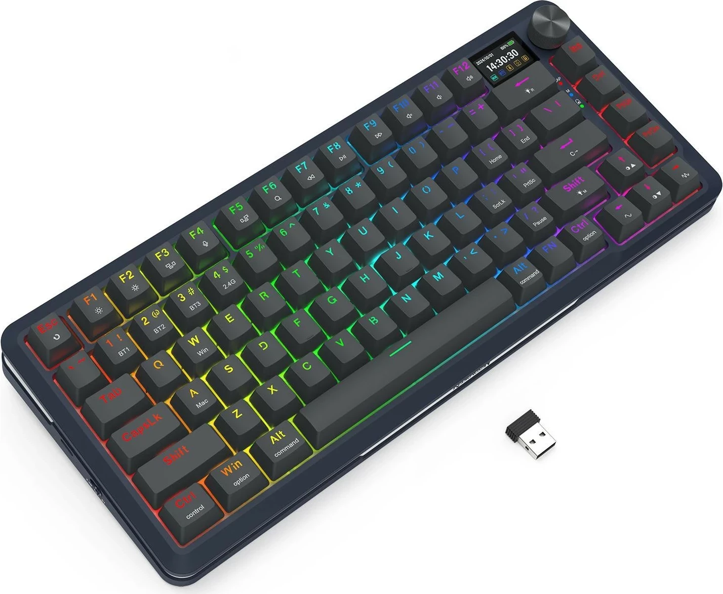 Mehanska tipkovnica z RGB osvetlitvijo, Redragon Flekact K708-RGB-PRO, črna