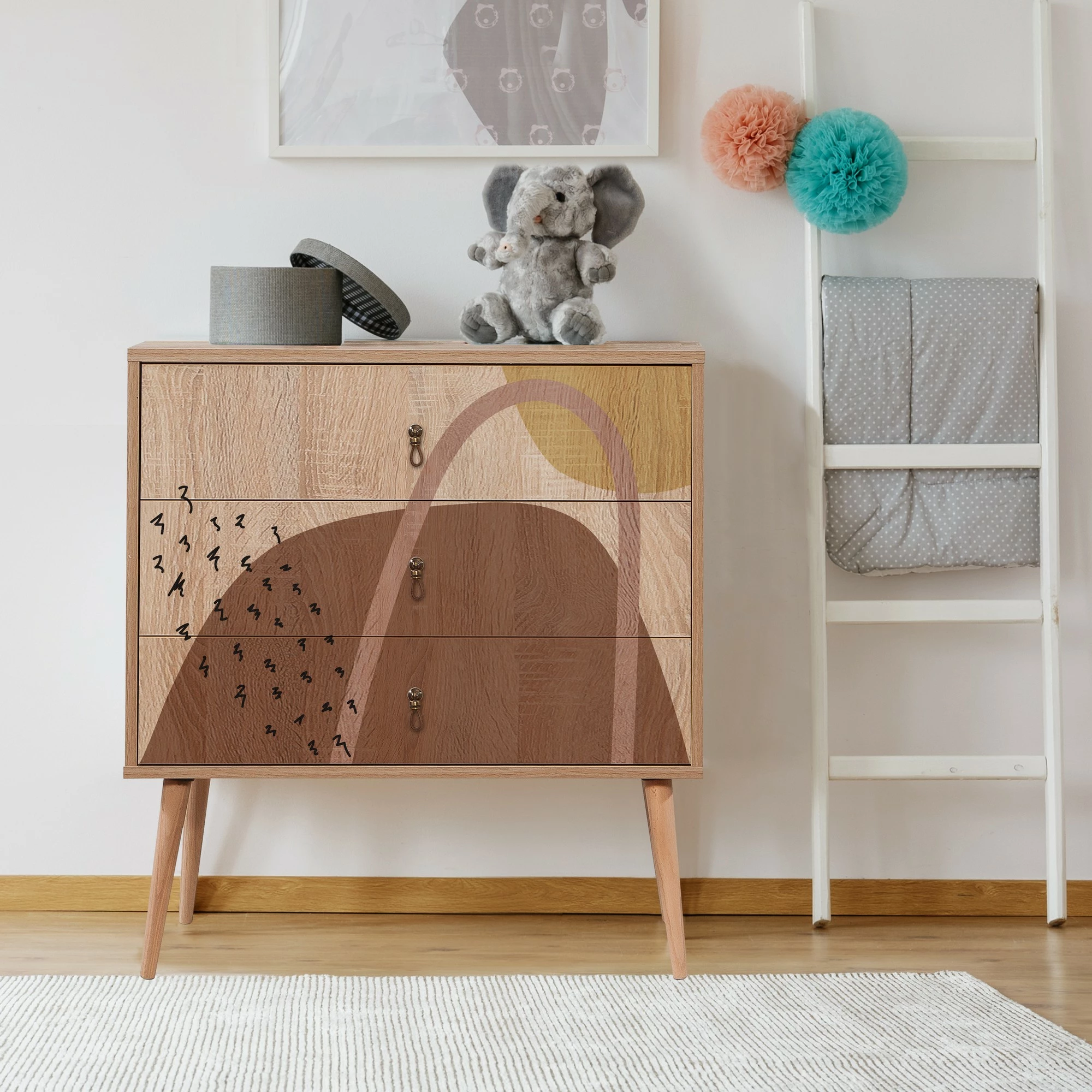 Komoda City Trio Form, Hanah Home, večbarvna