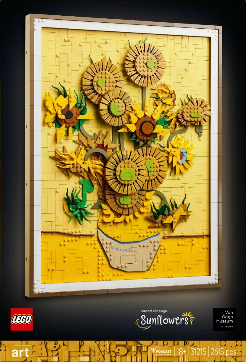Komplet za sestavljanje LEGO Art 31215 Sončnice Vincent van Gogh, 2.615 kosov, plastika
