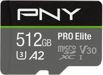 MicroSDXC 512 GB PNY PRO Elite, Class 10, U3, V30