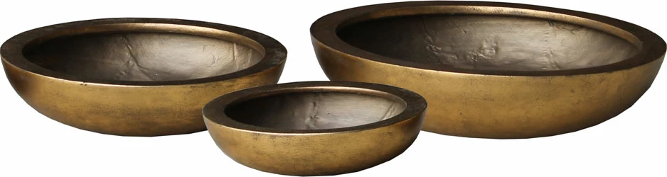 Set posod, 3 kosi, sintriran kamen, zlata barva, 54x54x13, CALIX