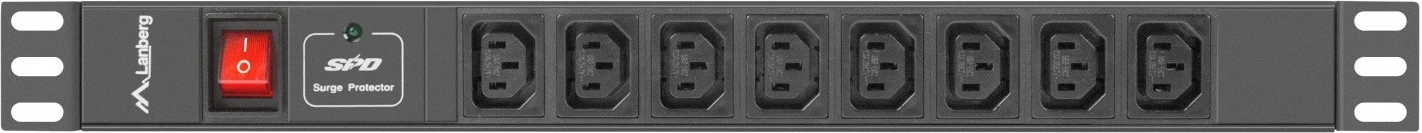 Razdelilec napajanja (PDU) Lanberg PDU-08I-0200-C20-BK, 8x IEC C13, 1U, 16A, 2 m, črn