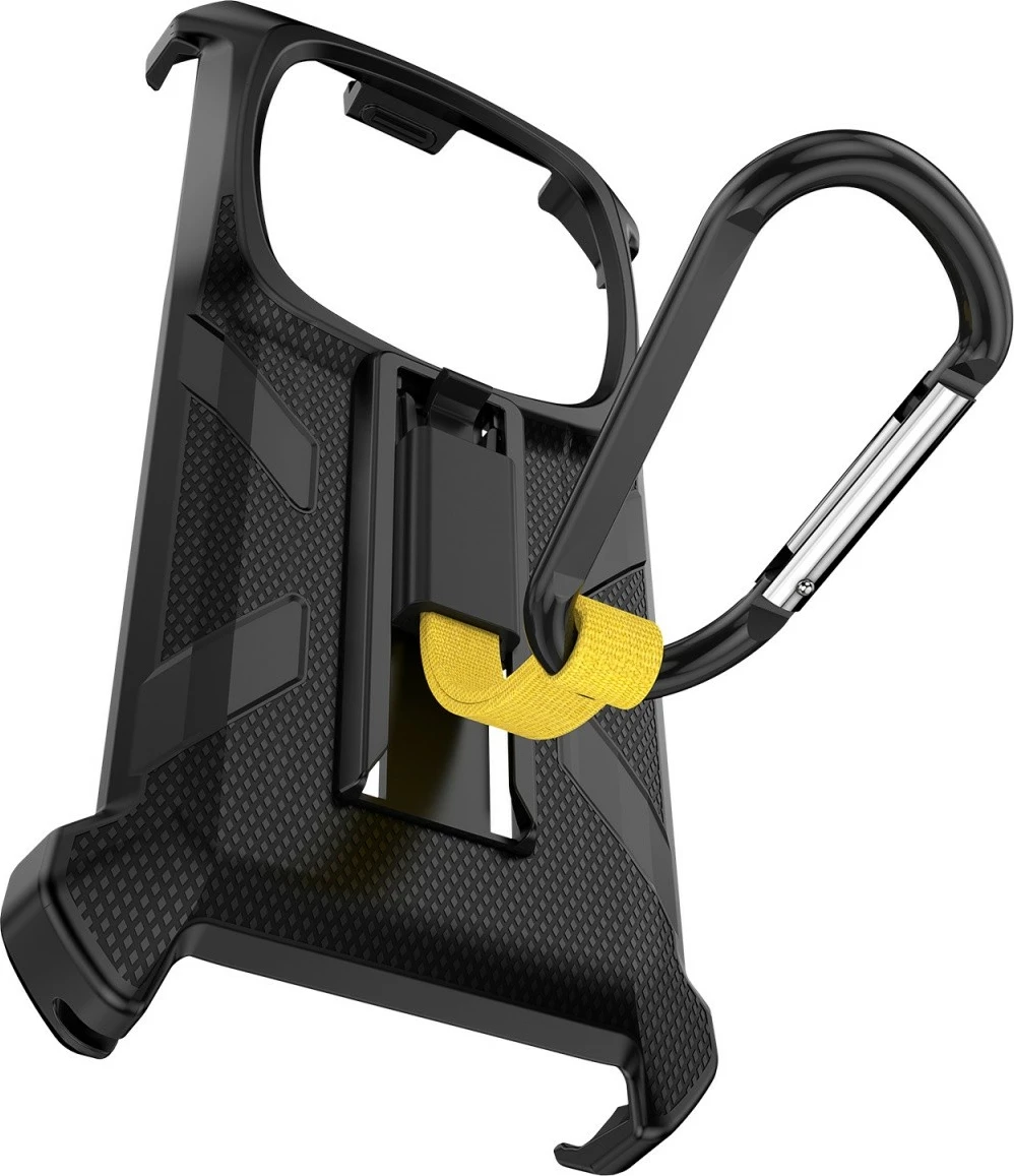 Multifunkcijski ovitek za Ulefone Armor 28 Ultra/28 Ultra Thermal, plastika, s karabinom in sponko, črn