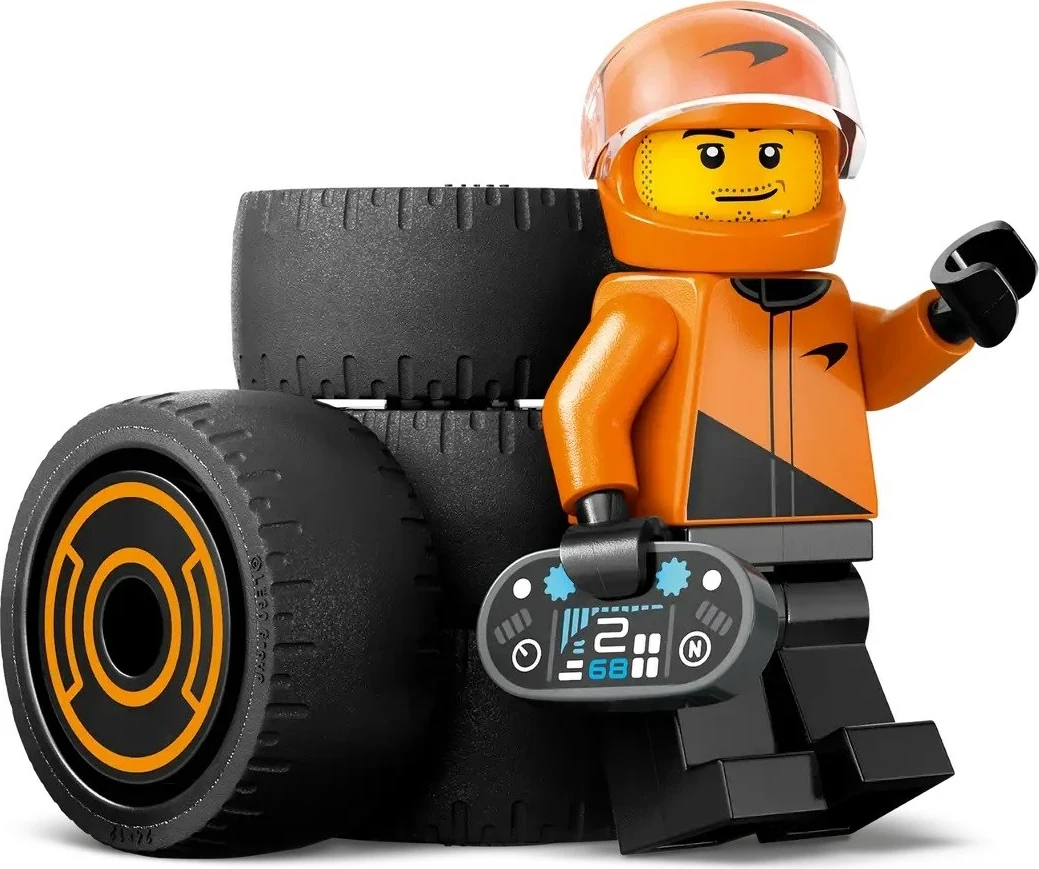 Set LEGO City 60442, dirkač F1 z avtom McLaren, oranžen