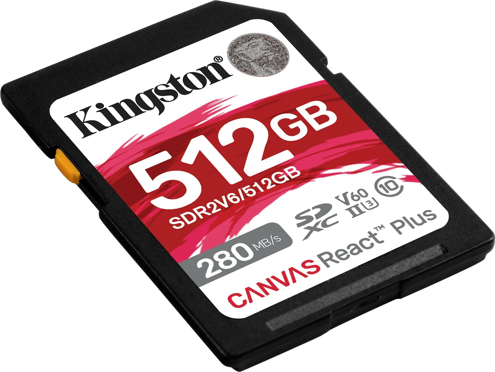 Kartica SDXC 512 GB Canvas React Plus, UHS-II, 280 MB/s, črna - Kingston