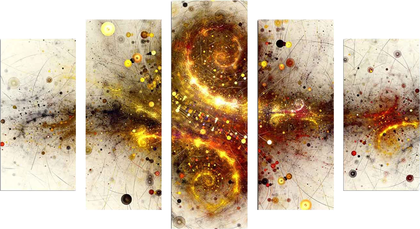 Dekorativna slika v 5 delih, dizajn eksplozije, MDF, FH7206.07, 100 x 60 x 0,3 cm