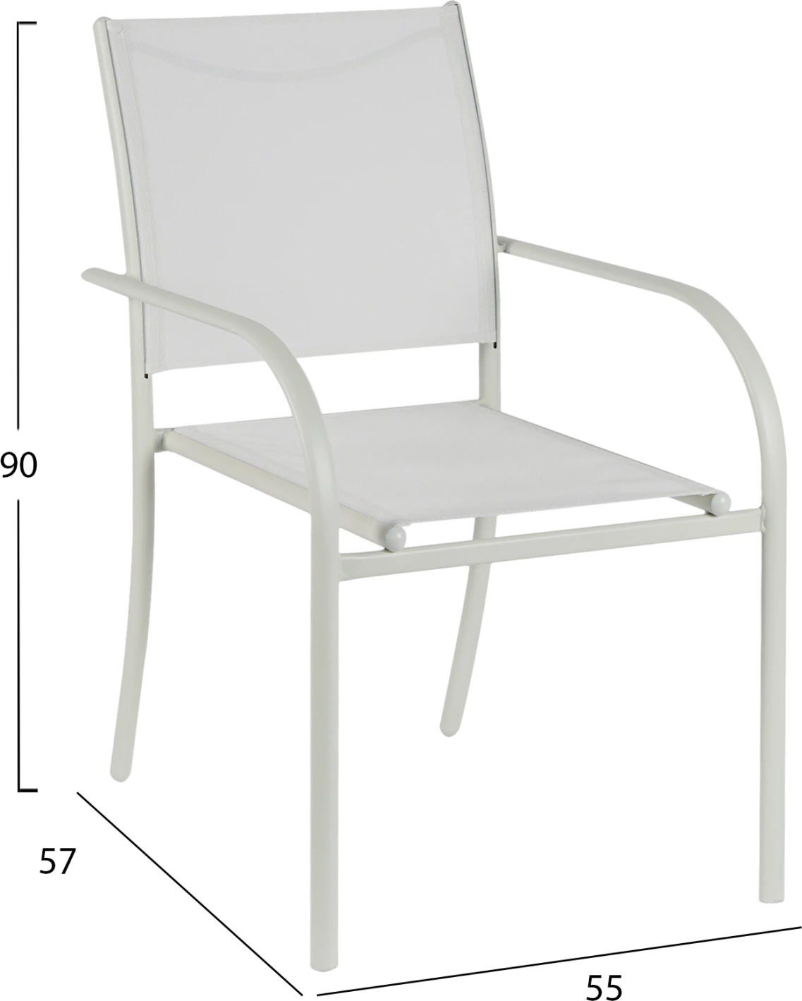 Zunanji jedilni set 5 kosov OFER FH21030 bela kovinska miza-beli kovinski stoli