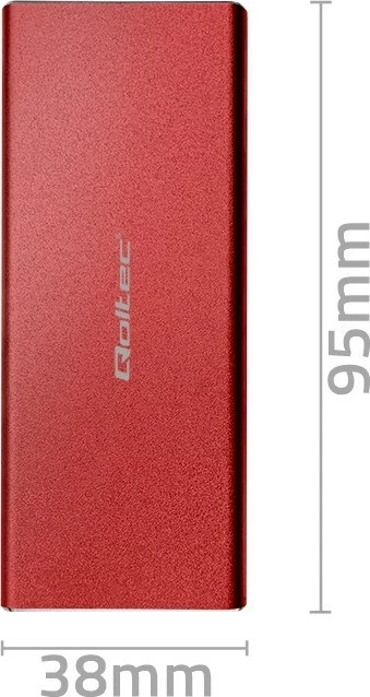 Konzola za SSD Qoltec 51831, M.2, USB 3.0, 2TB, rdeča