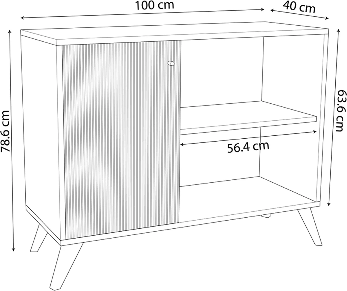 Bife KRUDEN FH9442.11 melamin v črno-naravni barvi 100x40x78.5H cm