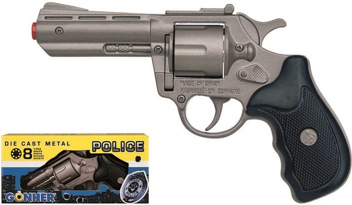 Kovinski igračni revolver GONHER 33/0 Pulio, za fante, 16,5x10,5 cm, črn/kovinski