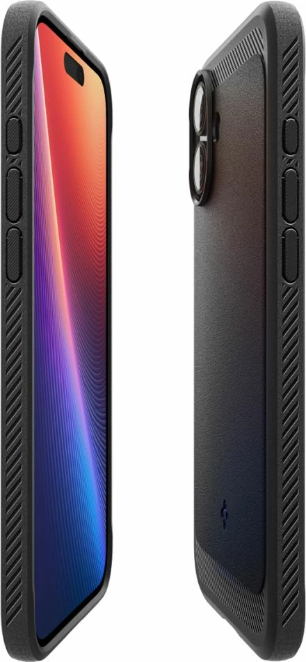 Ovitek za telefon Rugged Armor MagSafe Spigen za iPhone 16, črn