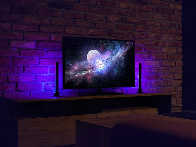 Set RGB namiznih luči Tracer TRAOSW47008, upravljanje z aplikacijo Tuya, LED, USB, črn, 2 kosa