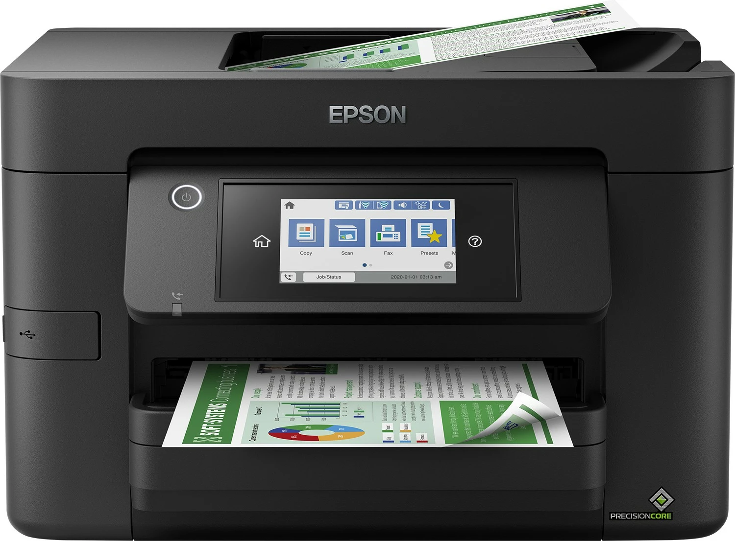 Večfunkcijski tiskalnik Epson WorkForce Pro WF-4825DWF, zaslon na dotik, Wi‑Fi, Ethernet, črn