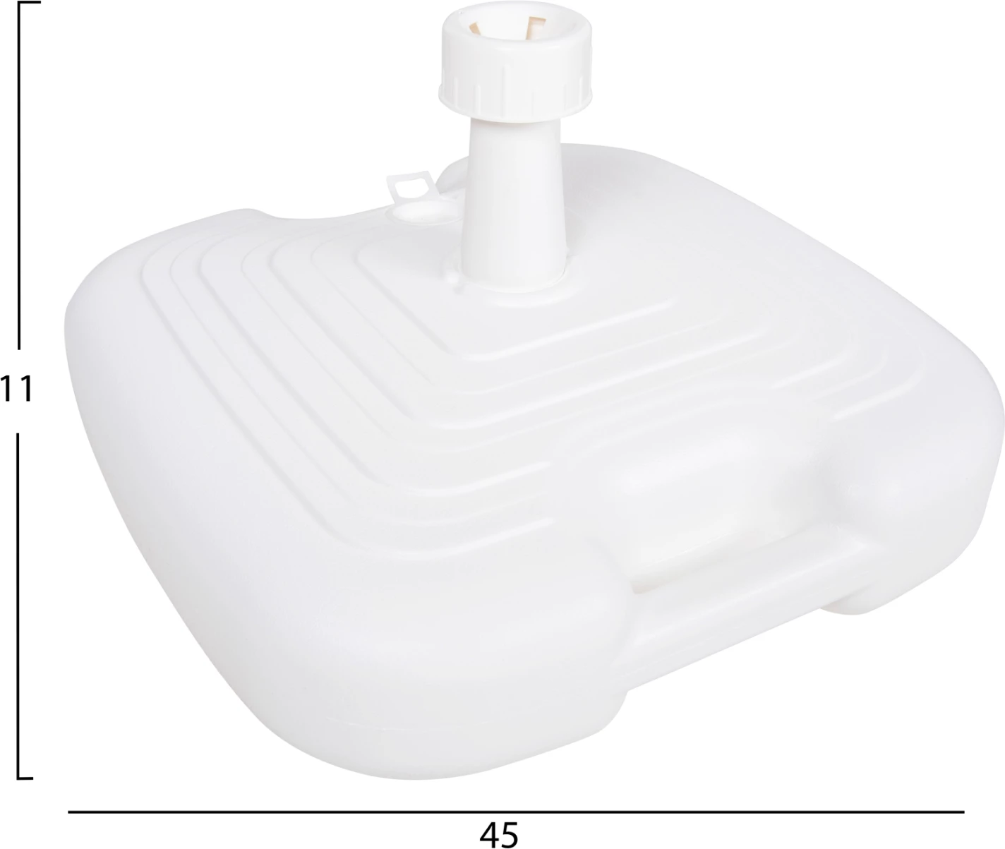 Plastično stojalo za dežnik z ročajem SOLBAS FH6112.01 bele barve - za drog 20/38mm 45x11Hcm