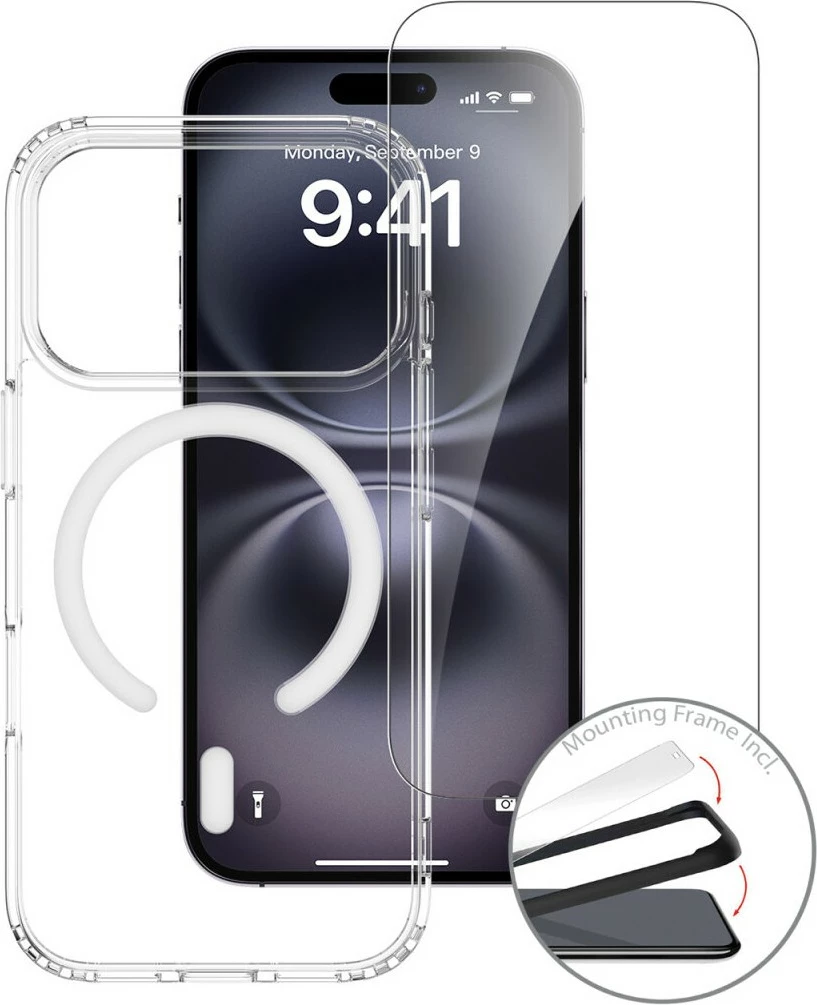 Transparenten 3-v-1 premium začetni komplet za iPhone 17 Pro, 4smarts