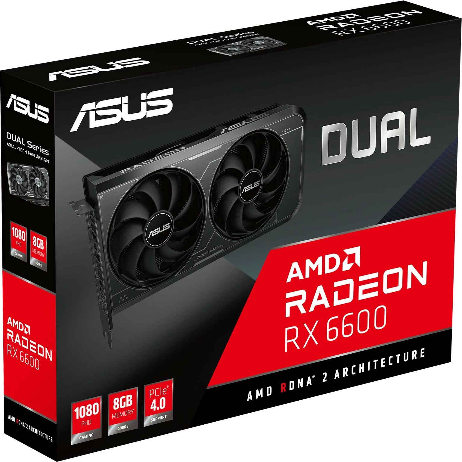 Grafična kartica ASUS Dual RX6600 V3, 8 GB, GDDR6, PCI Express 4.0, črna