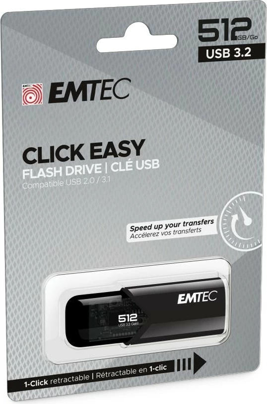 USB ključek EMTEC Click Easy B110 512 GB, črn