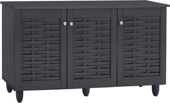 Lesena omarica za čevlje s 3 vrati FH2211.10 siva 114x34x68