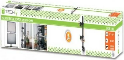 Namizni nosilec za dva monitorja Techly 020690, 13-27 palcev, jeklo, črn