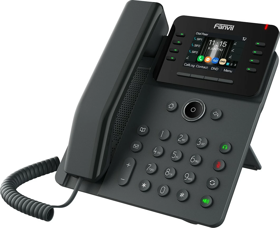 IP telefon z Wi‑Fi, 12 linij, 1000 stikov, Fanvil V62W, črn