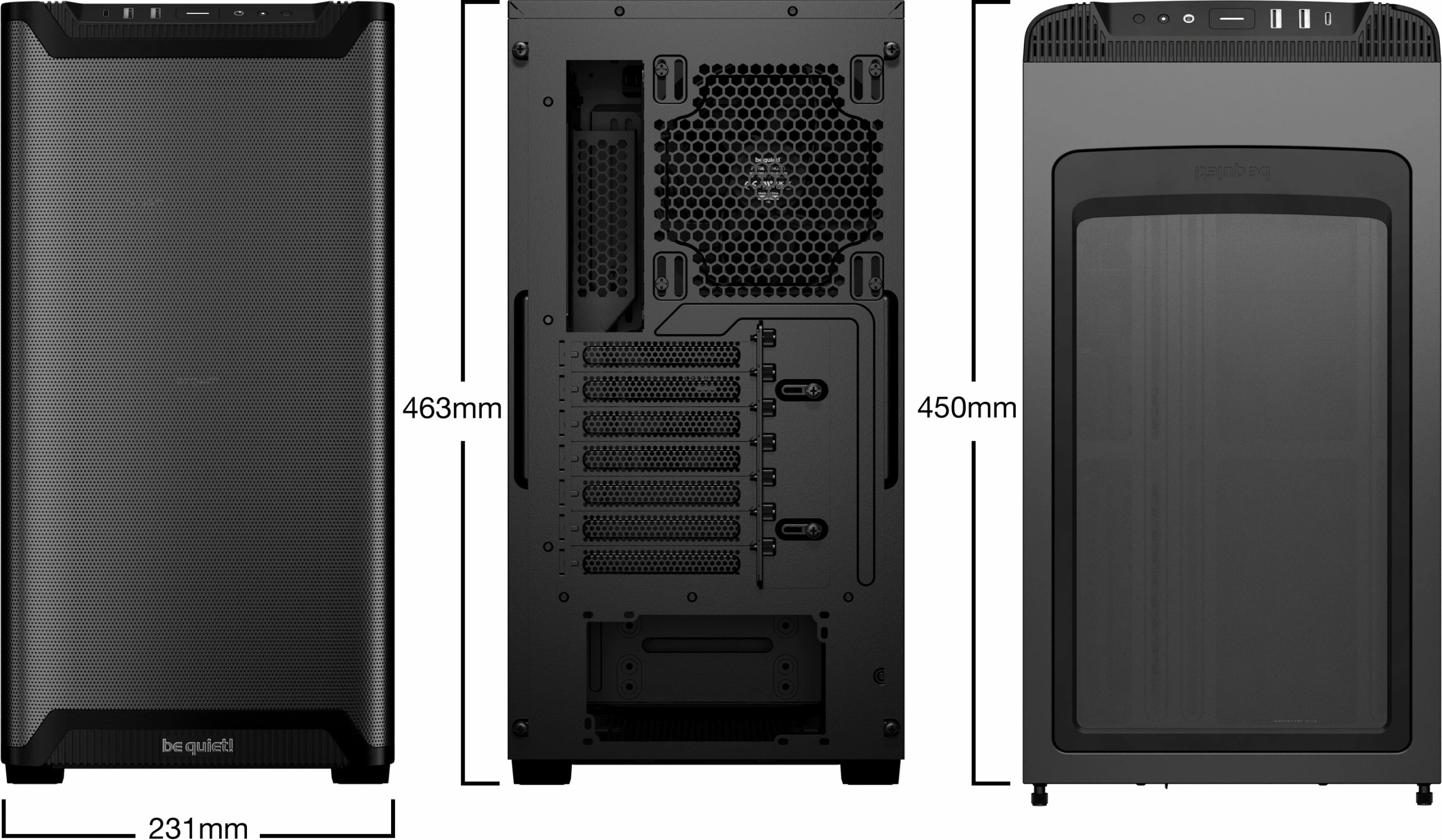 Kompjuterska ohišje be quiet! PURE BASE 501 Airflow Black, Midi Tower, ATX, micro ATX, Mini-ITX, črno