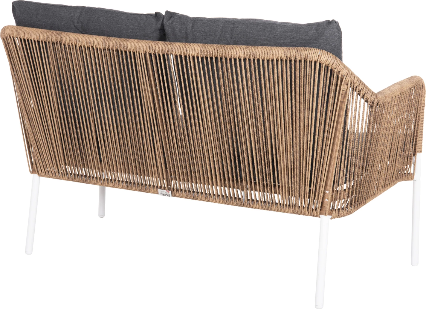 Zunanja dvosedna sedežna garnitura BAFFIN FH6054.01 aluminij bela-PE ratan bež-antracit blazine