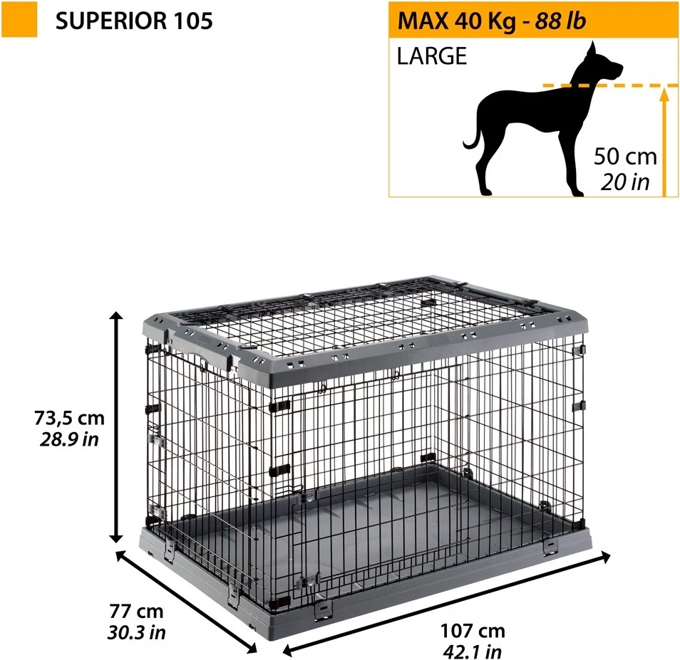 Kletka za pse Ferplast Superior 105, 107 x 77 x 73,5 cm