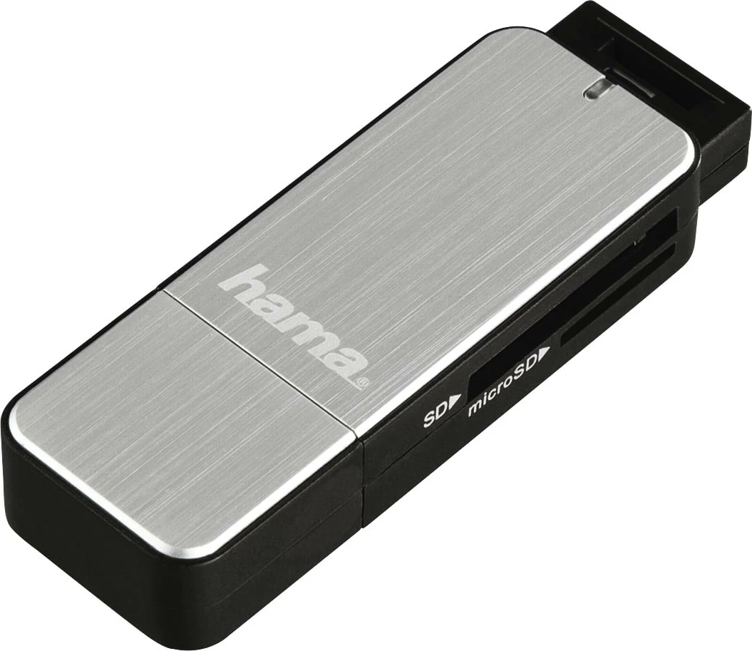 Bralnik kartic Hama 123900 SD/microSD USB 3.0, srebrno-črn