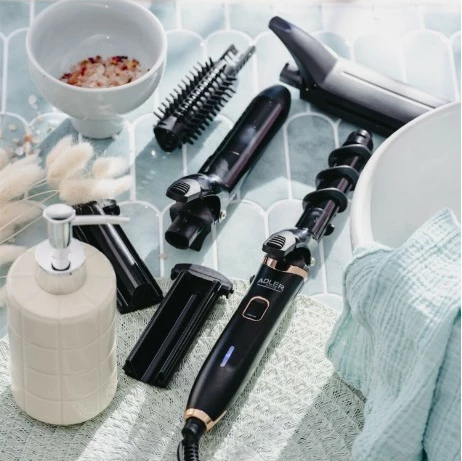 Komplet za oblikovanje las 5-v-1, Adler AD 2028, keramični premaz, 1200 W, kabel 180 cm, črn