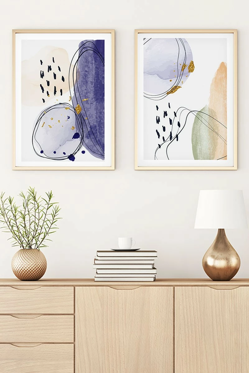 Dekorativna slika z MDF okvirjem (2 kosa), Wallity Huhu21, 20 x 30 cm