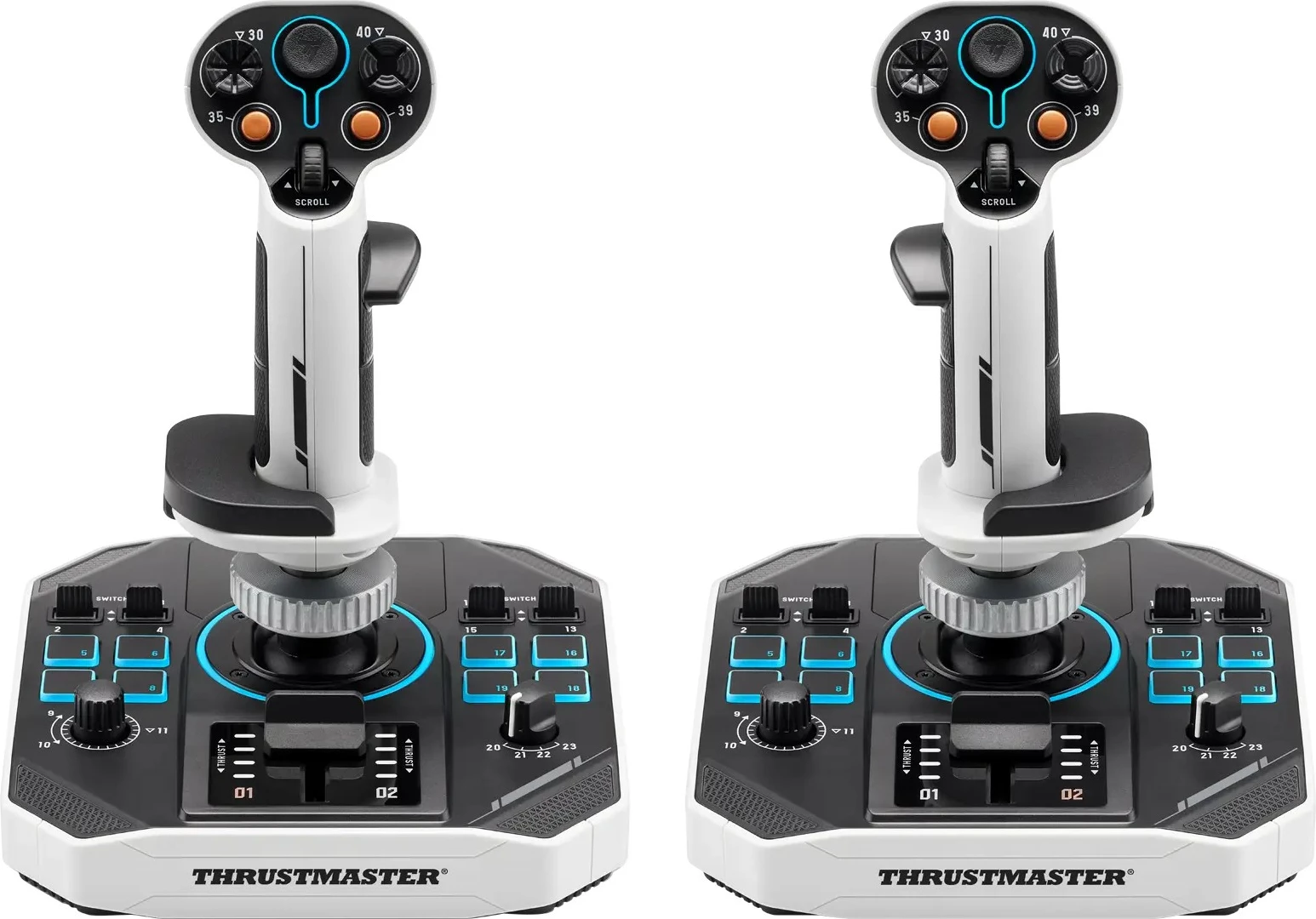 Dvojni joystick za letenje Thrustmaster SoL-R 2 FlightStick Space Duo za PC, bel/siv